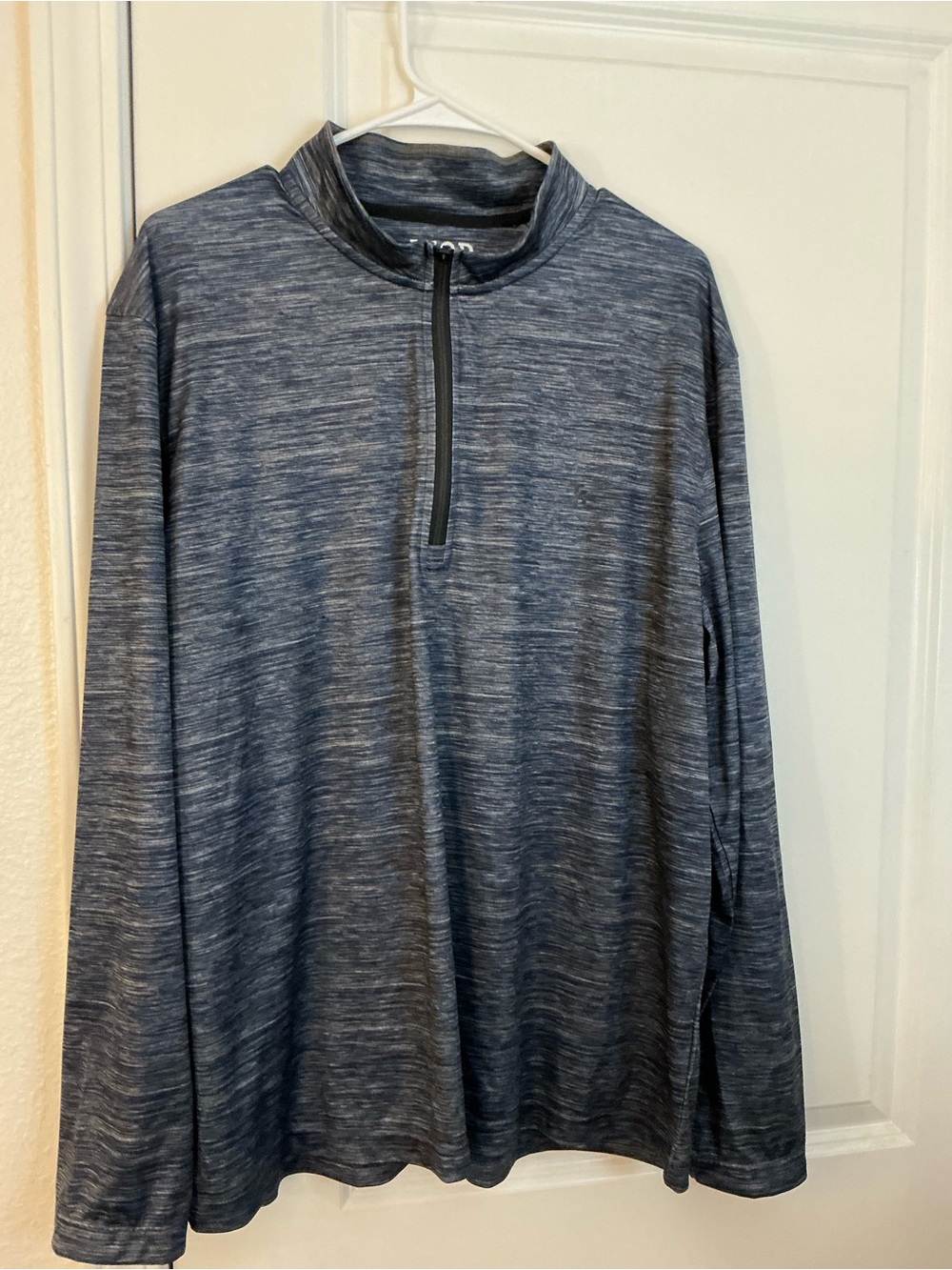 IZOD Golf Hydra Shield Men’s XL Heather Navy Blue Space Dye 1/4 Zip Pullover